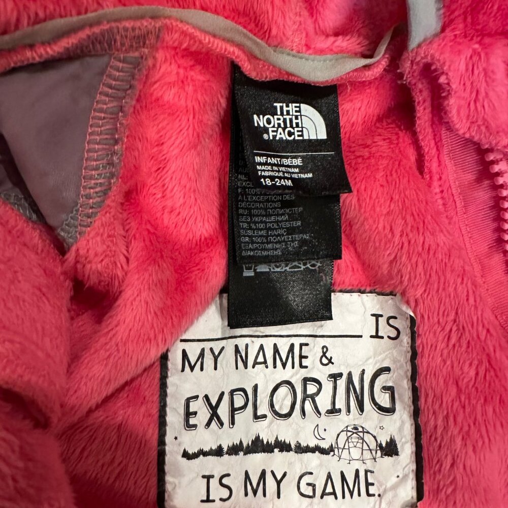 THE NORTH FACE INFANT 18-24 MONTH PINK FLEECE ZIP UP BODY SUIT - Picture 5 of 8
